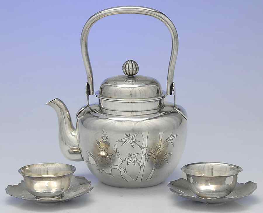 Asian Silverplate Hollowware 6pc Mini Asian Tea Set by Unknown Manufacturer-1