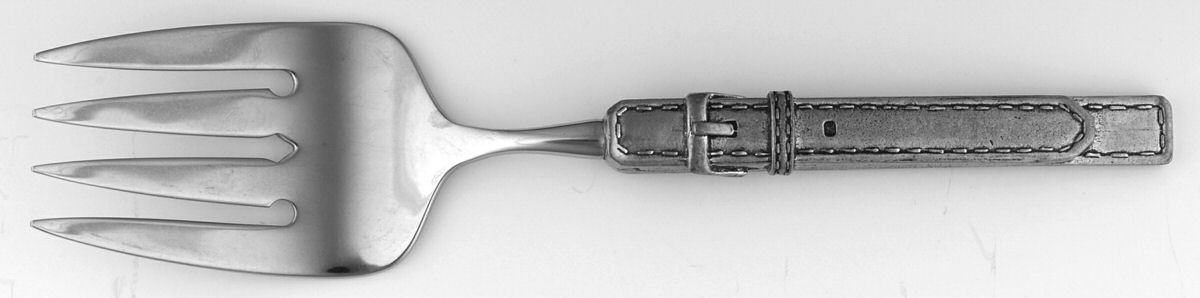 UNF1343 (Pewter) Medium Solid Cold Meat Serving Fork W/Hollow Handl by Unknown Mfg Silver-1