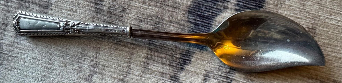 UNF1234-Hammered (Sterling) Large Solid Jelly Server by Unknown Mfg Silver-1