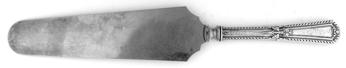 UNF1234-Hammered (Sterling) Pie Server with Silverplate Blade by Unknown Mfg Silver-1