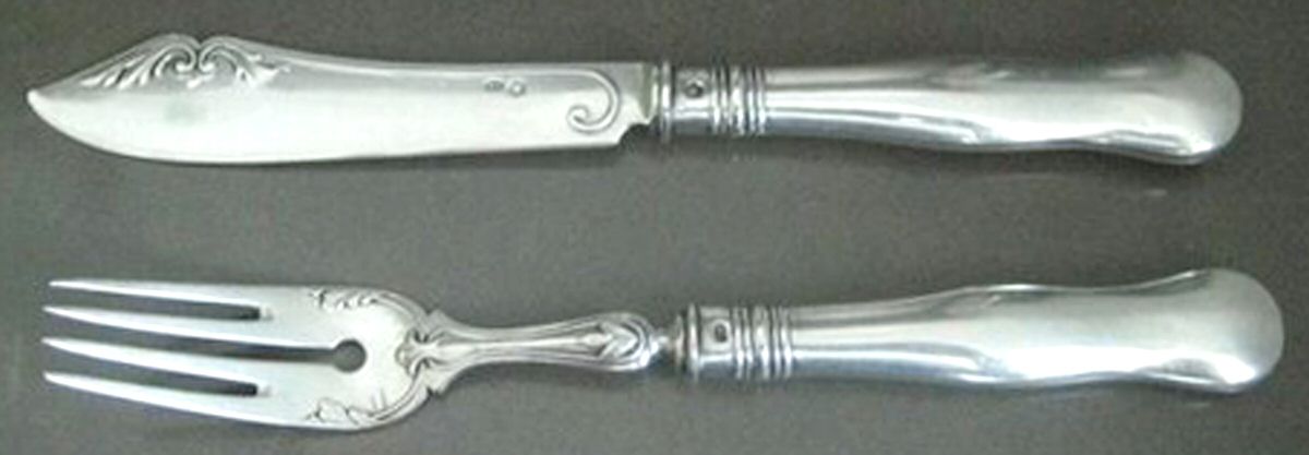 800-133 (Sterling) (2 Piece) Individual Fish Set (Hollow Handle with Sterling) by Unknown Mfg Silver-1