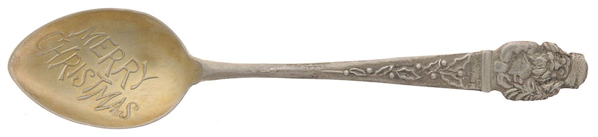 Holiday Souvenir Spoons (Sterling) Merry Christmas Demitasse Spoon by Unknown Mfg Silver-1