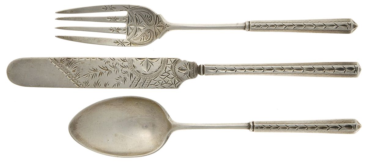 UNF1362 (Sterling) 3 Piece Youth Set (Knife, Fork & Spoon) by Unknown Mfg Silver-1