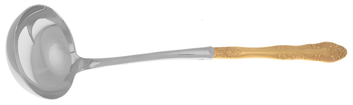 Royal Splendor (Gold Electroplate) Soup Ladle with Stainless Bowl HC by Unknown Mfg Silver-1