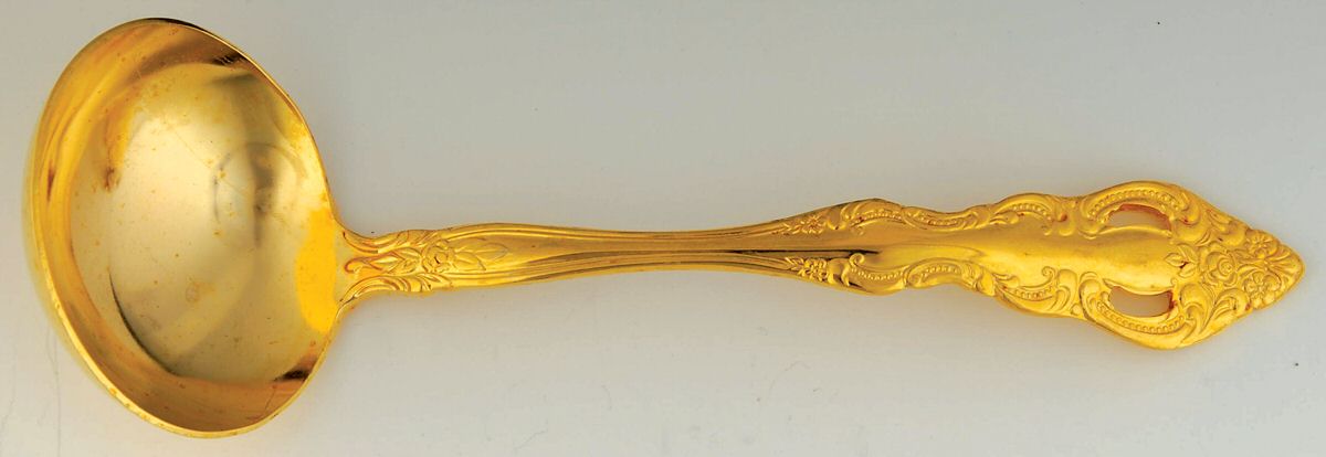 Royal Splendor (Gold Electroplate) Solid Gravy Ladle by Unknown Mfg Silver-1