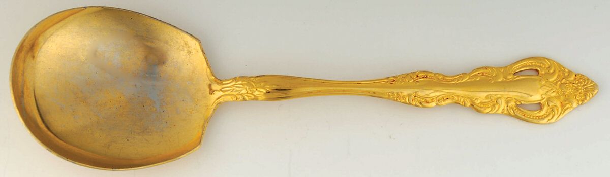 Royal Splendor (Gold Electroplate) Solid Smooth Casserole Spoon by Unknown Mfg Silver-1