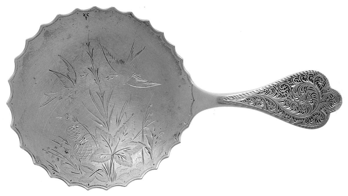 125 (Sterling) Bon Bon Spoon Bright Cut by Unknown Mfg Silver-1