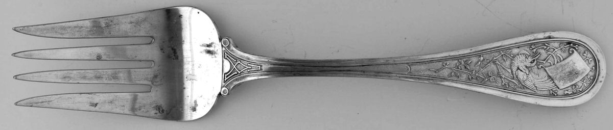 800-137 (Sterling) Large Solid Cold Meat Serving Fork by Unknown Mfg Silver-1