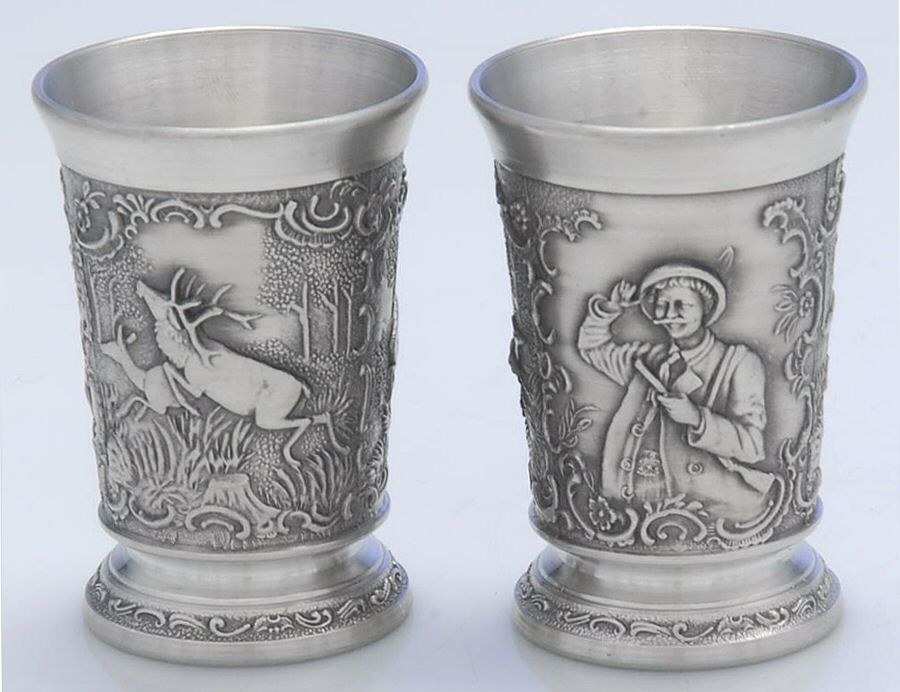 Germany Pewter Hollowware (Set of 2) Shot Glass by Unknown Manufacturer-1