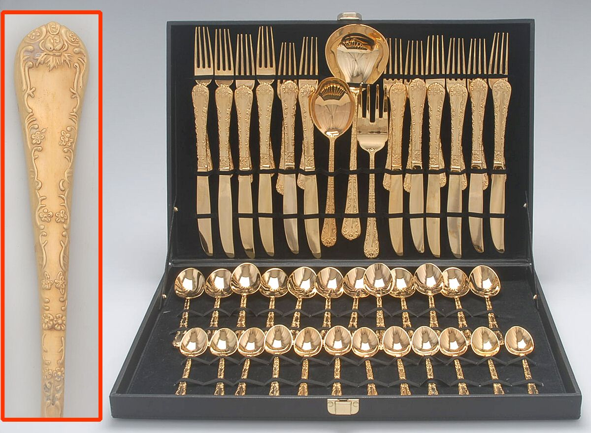UNF1379 (Gold Electroplate) 51 Piece Set with Case by Unknown Mfg Silver-1