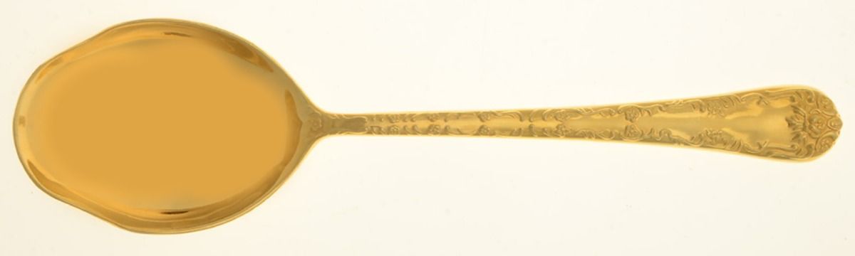 UNF1379 (Gold Electroplate) Tablespoon (Serving Spoon) by Unknown Mfg Silver-1
