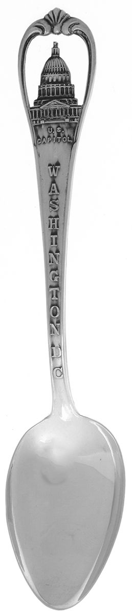 Sterling Souvenir Spoons Washington DC Five O'Clock Spoon by Unknown Mfg Silver-1