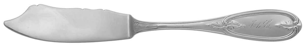 Olive (Coin) Flat Handle Master Butter Knife by Unknown Mfg Silver-1
