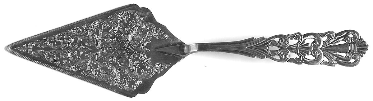 UNF2025 (Silverplate) Solid Pie Server by Unknown Mfg Silver-1