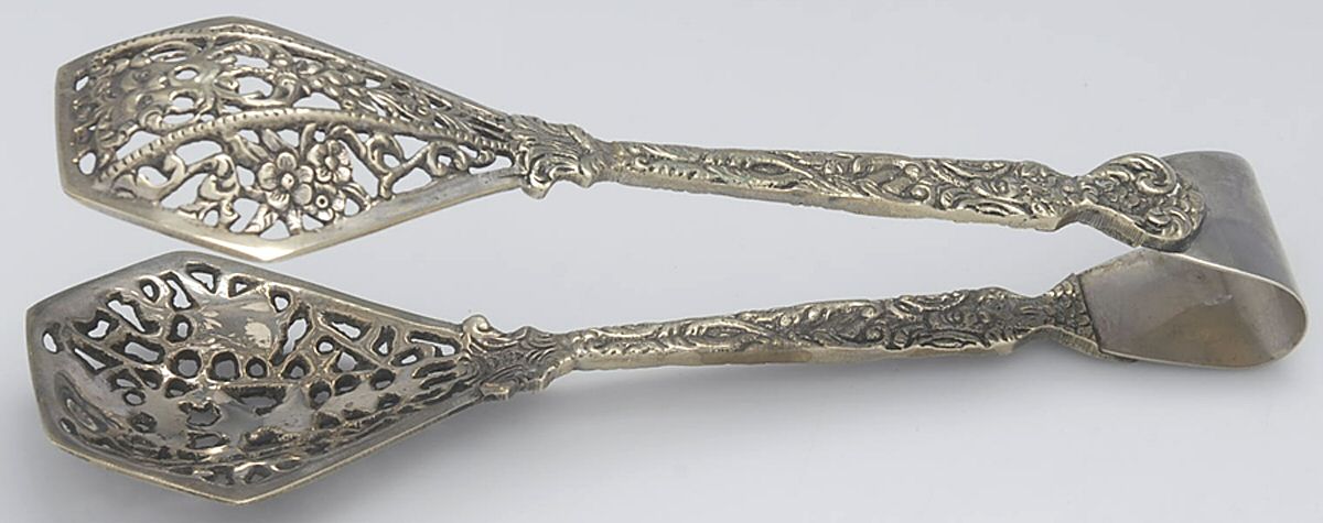 UNF2032 (Nickel) 1-Piece Salad Tongs by Unknown Mfg Silver-1