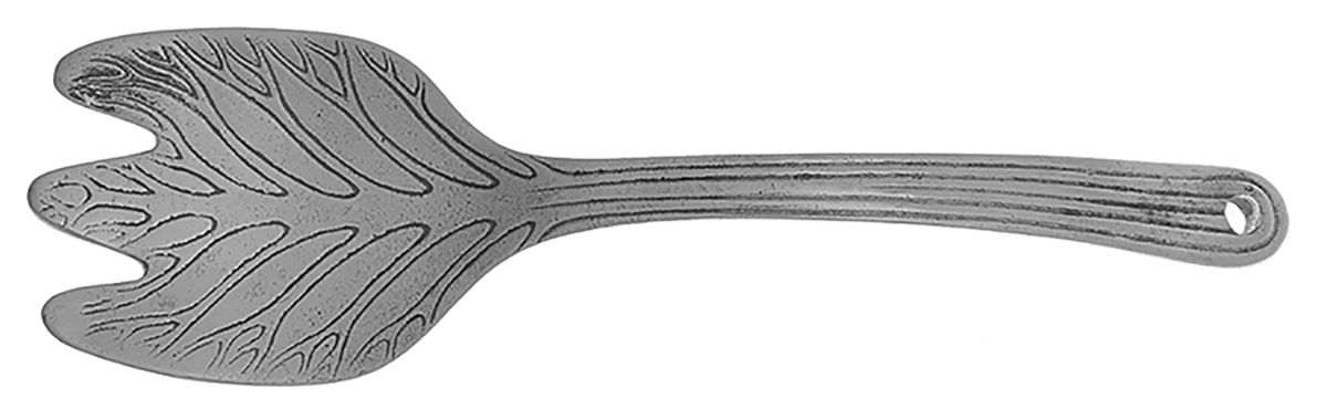 Aluminum Flatware Solid Salad Serving Fork by Unknown Mfg Silver-1