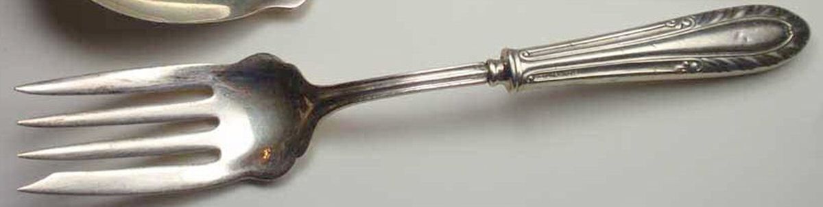 UNF1420 (Sterling) Cold Meat Serving Fork Hollow Handle by Unknown Mfg Silver-1