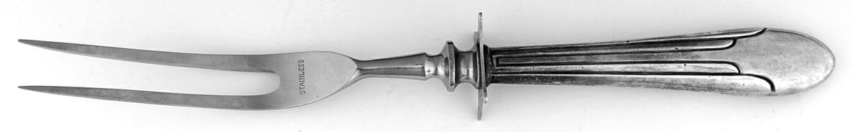 Oregon (Sterling) Small Steak Carving Fork with Stainless Prongs by Unknown Mfg Silver-1
