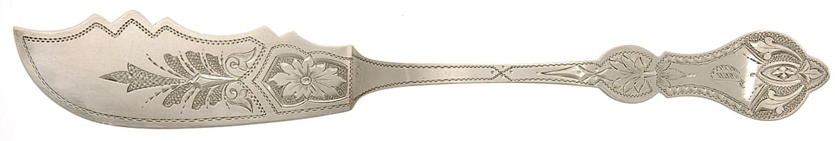 UNF1423 (Coin) Flat Handle Bright Cut Master Butter by Unknown Mfg Silver-1