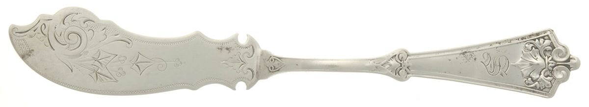 Crete (Coin) Flat Handle Bright Cut Master Butter by Knowles & Ladd-1