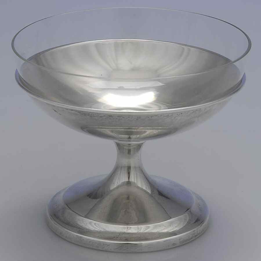 P117-S (Sterling, Hollowware) Sherbet & Glass Liner by Unknown Manufacturer-1