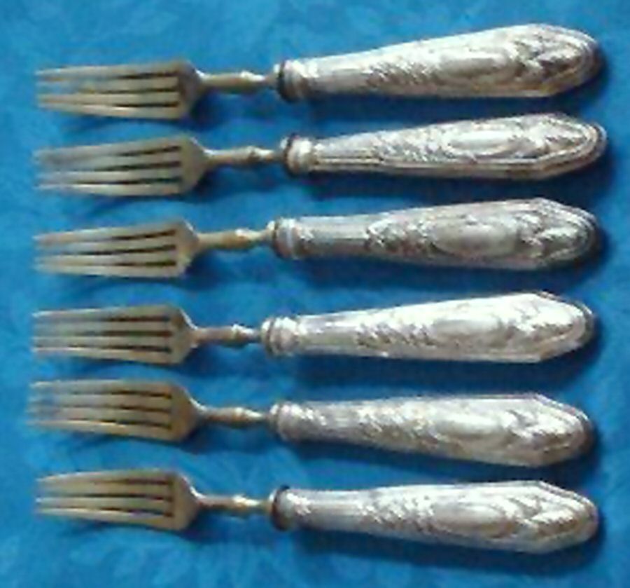 800-153 (Sterling) Individual Fruit Fork with Stainless Tines by Unknown Mfg Silver-1
