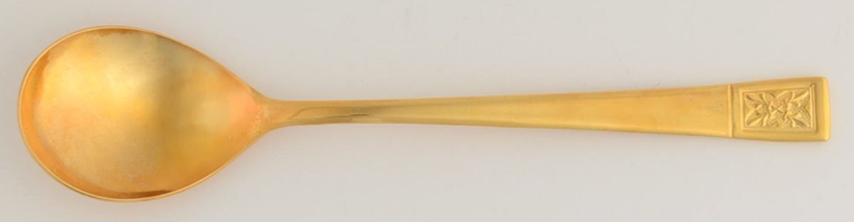 Saxony (Gold Electroplate) Sugar Spoon by Unknown Mfg Silver-1