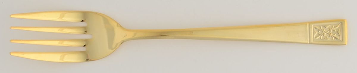 Saxony (Gold Electroplate) Individual Salad Fork by Unknown Mfg Silver-1