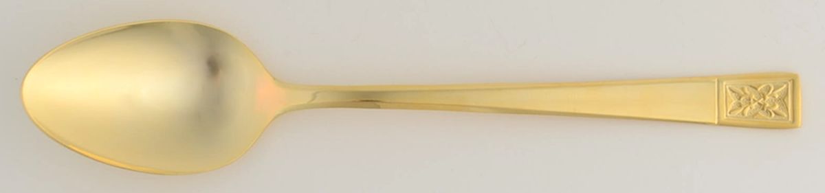 Saxony (Gold Electroplate) Place/Oval Soup Spoon by Unknown Mfg Silver-1