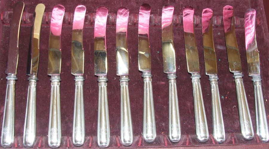 800-158 (Sterling) Old French Hollow Knife with Bolster by Unknown Mfg Silver-1