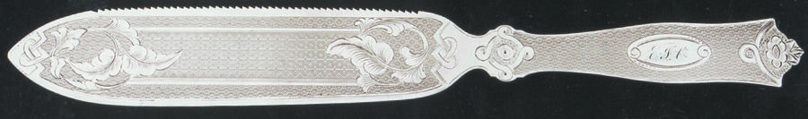 UNF1449 (Coin) Solid Bright Cut Cake Saw by Unknown Mfg Silver-1