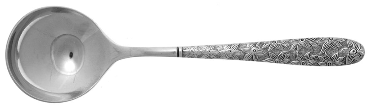 Flora (Stainless) Round Bowl Soup Spoon (Cream Soup) by Unknown Mfg Silver-1