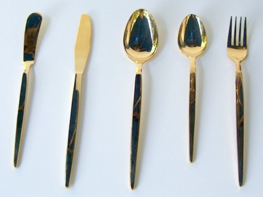 UNF2098 (Gold Electroplate) Teaspoon by Unknown Mfg Silver-1