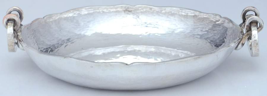 Peru Silverplate Hollowware 8" Round Handled Bowl by Unknown Manufacturer-1