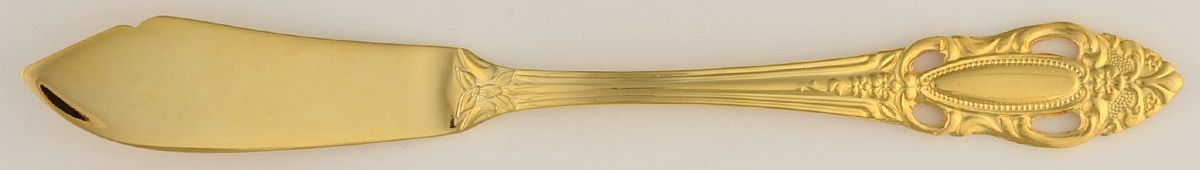 Artistic Rose-Gold (Gold Electroplate) Flat Handle Master Butter Knife by United Silver-1