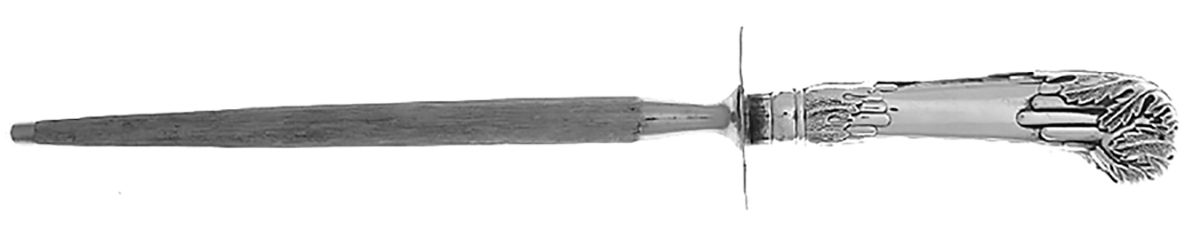 UNF2172 (Sterling) Large Roast Steel Rod Knife Sharpener by Unknown Mfg Silver-1