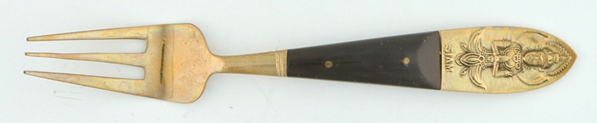 Hong Kong (Brass) Pastry Fork by Unknown Mfg Silver-1