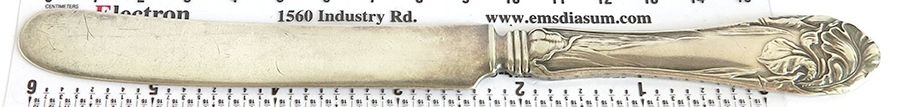 UNF1538 (Sterling) Old French Hollow Knife with Bolster by Unknown Mfg Silver-1
