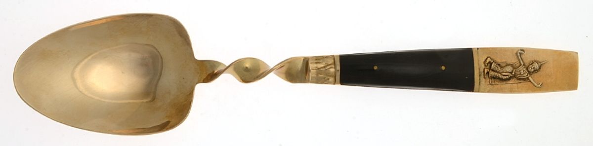 Siam (Brass) Solid Serving Spoon by Unknown Mfg Silver-1