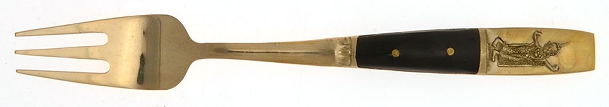 Siam (Brass) Cocktail/Seafood Fork by Unknown Mfg Silver-1