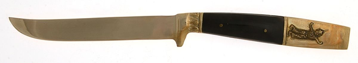 Siam (Brass) Individual Solid Handle Steak Knife by Unknown Mfg Silver-1