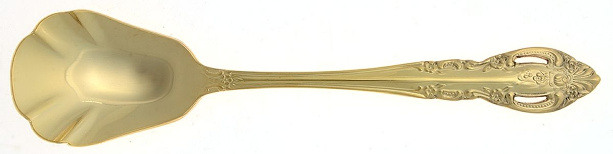 Baroque Gold (Gold Electroplate) Sugar Shell Spoon by Estia-1