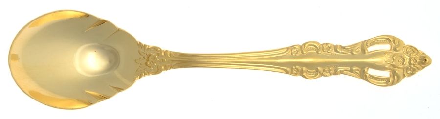 Romantic Rose (Gold Electroplate) Sugar Spoon by Unknown Mfg Silver-1