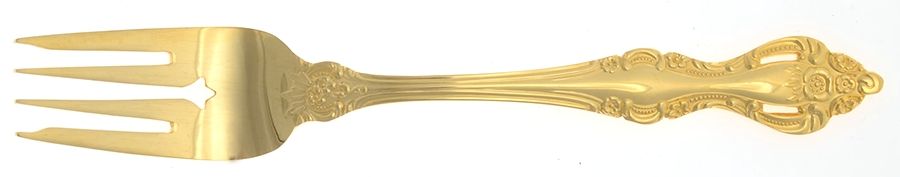 Romantic Rose (Gold Electroplate) Individual Salad Fork by Unknown Mfg Silver-1