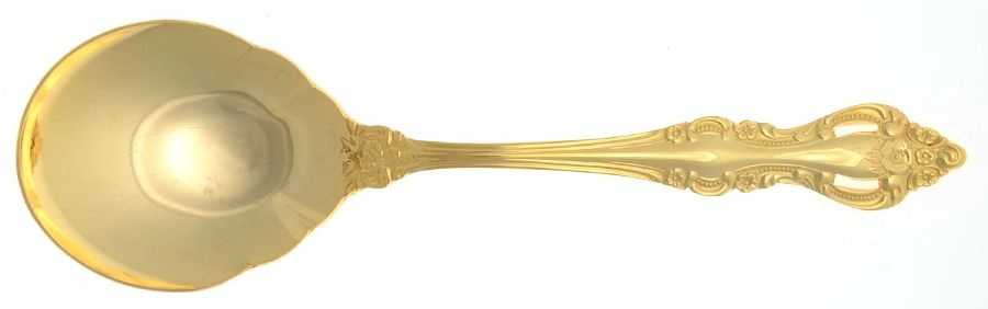 Romantic Rose (Gold Electroplate) Solid Smooth Casserole Spoon by Unknown Mfg Silver-1