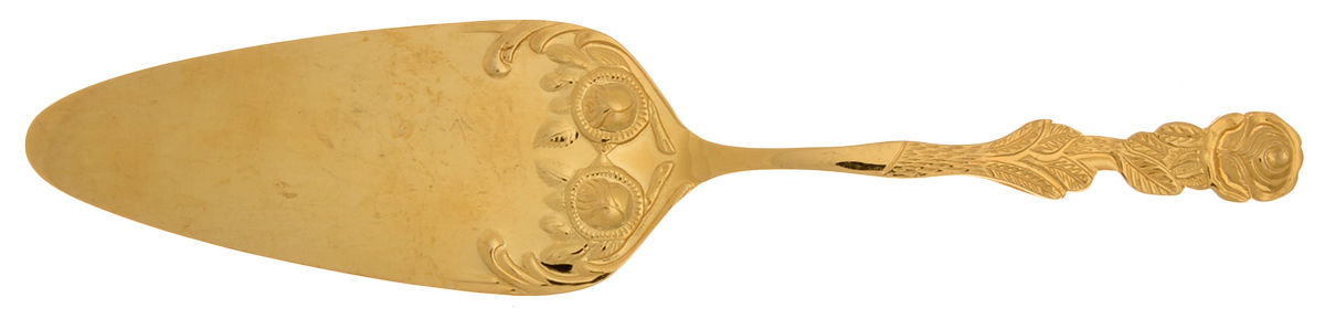 HIC4 (Gold Electroplate) Solid Pie Server by HIC Flatware-1