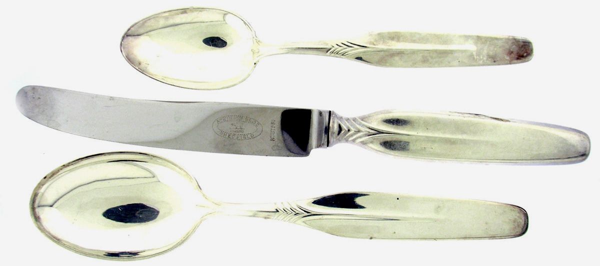 UNF2204 (Sterling-Gold Vermeil) Teaspoon by Unknown Mfg Silver-1