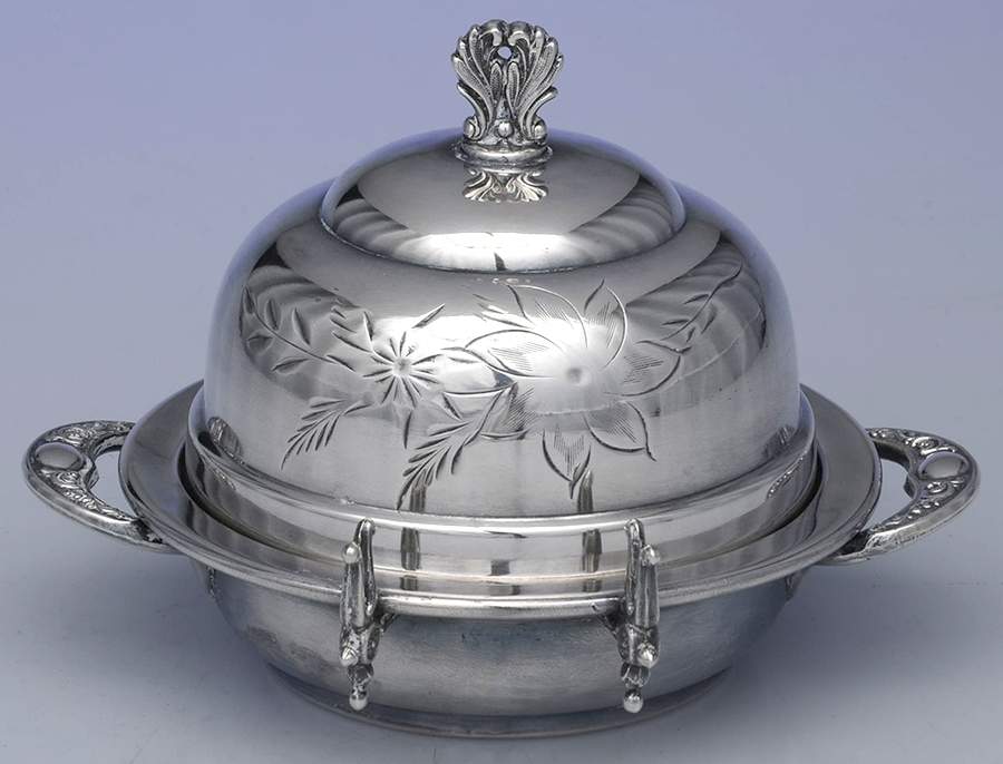 Buckingham (Silverplate, Hollowware) Round Covered Butter by Unknown Manufacturer-1
