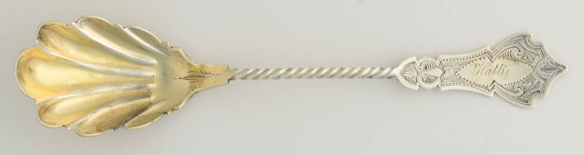 UNF2212 (Sterling) Sugar Shell Spoon by Unknown Mfg Silver-1