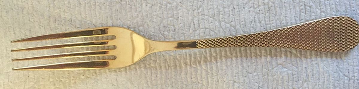 UNF1782 (Gold Electroplate) Fork by Unknown Mfg Silver-1